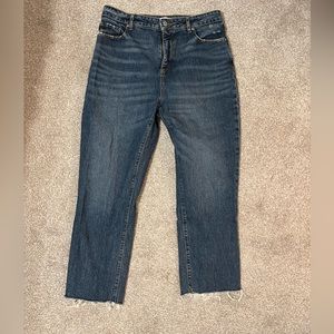 Loft straight leg with raw edge hem jeans. Size 30/10
